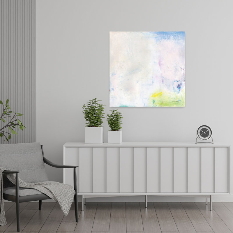 «Contemporary Candy Clouds I» avec art bleu abstrait, H 24 po x l 24 po