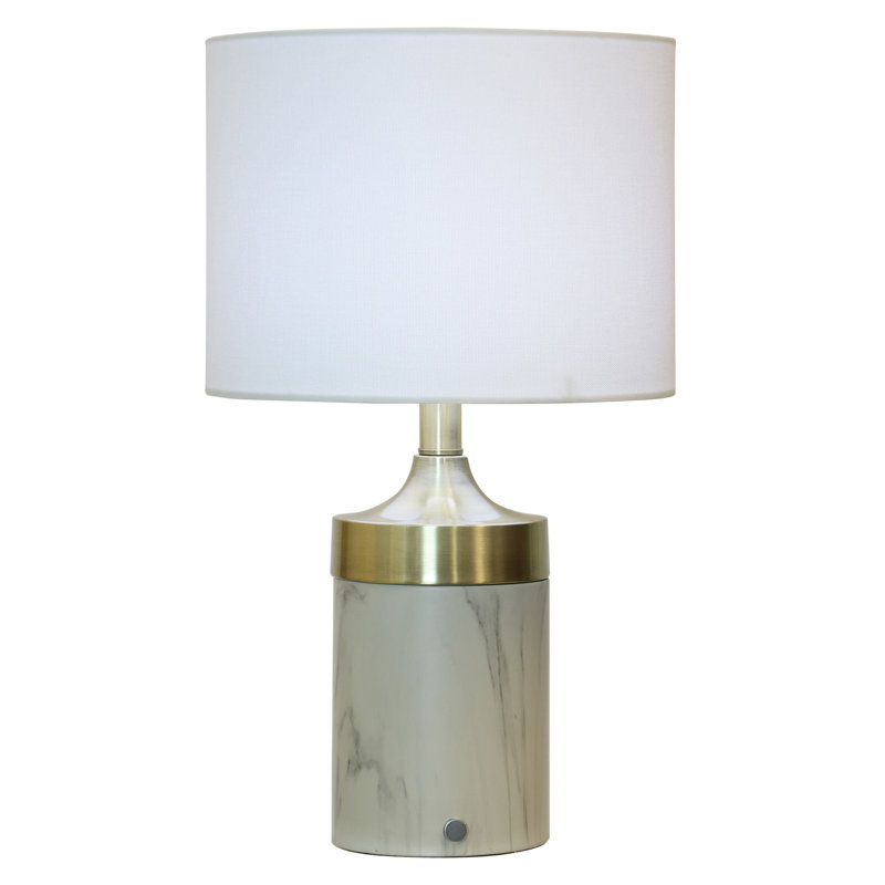 Lampe de table rechargeable DEL Marlowe d'aspect marbre