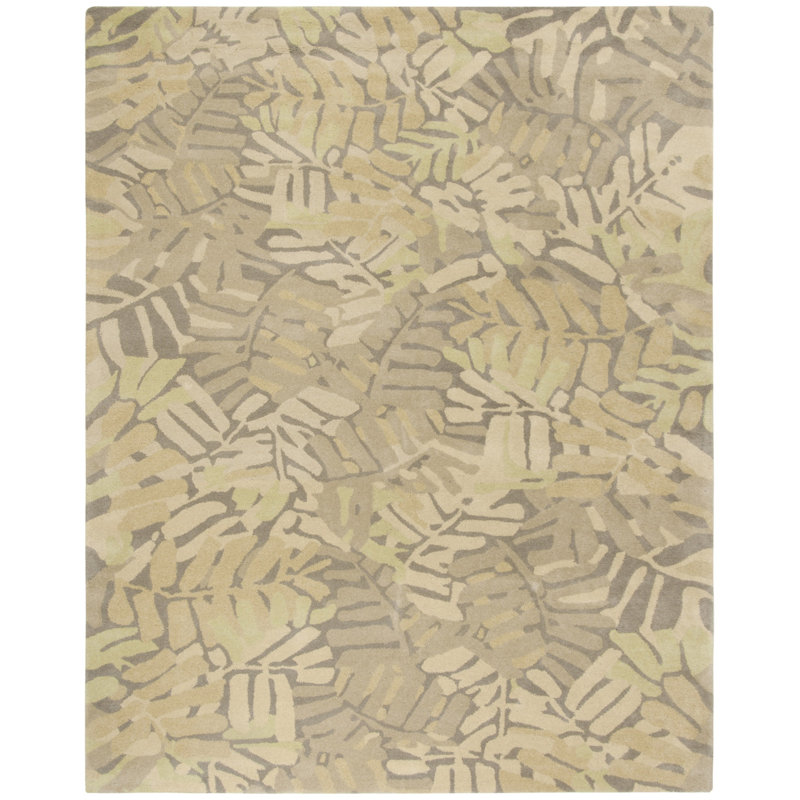 Tapis en laine touffeté à la main Palm Leaf, Rectangle 9 pi x 12 pi