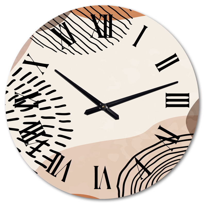 Horloge murale organique formes ludiques en couleurs rétro II, Très grand