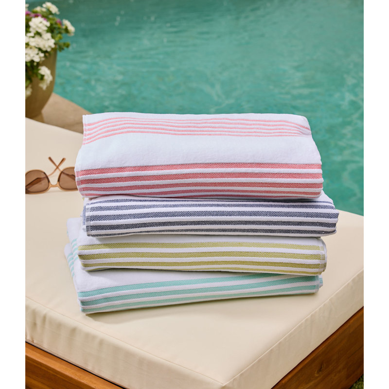 AEGEAN STRIPE BEACH TOWEL, CORAL