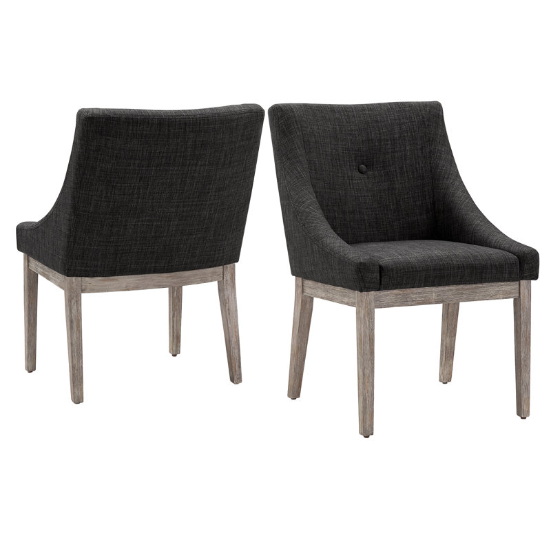 Chaise d'appoint Irving Place, Tissu gris foncé, Chêne gris antique