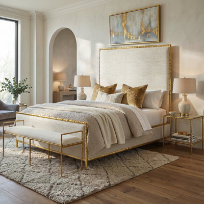 Premier 4-Piece Hammered Metal Panel Bedroom Set