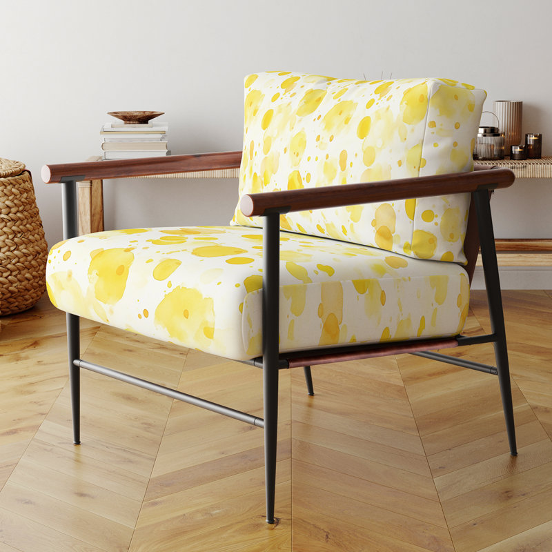 Chaise rembourrée Modern, Accoudoirs ronds