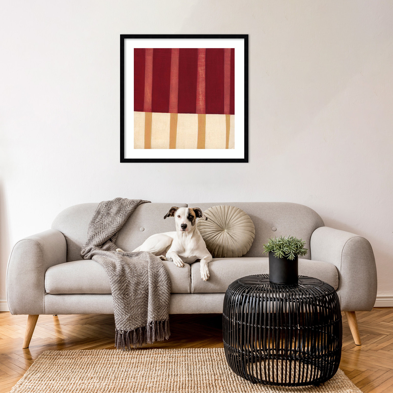 Broken Stripes 4 by Laura Nugent, Black, 25" H x 25" W x 1" D