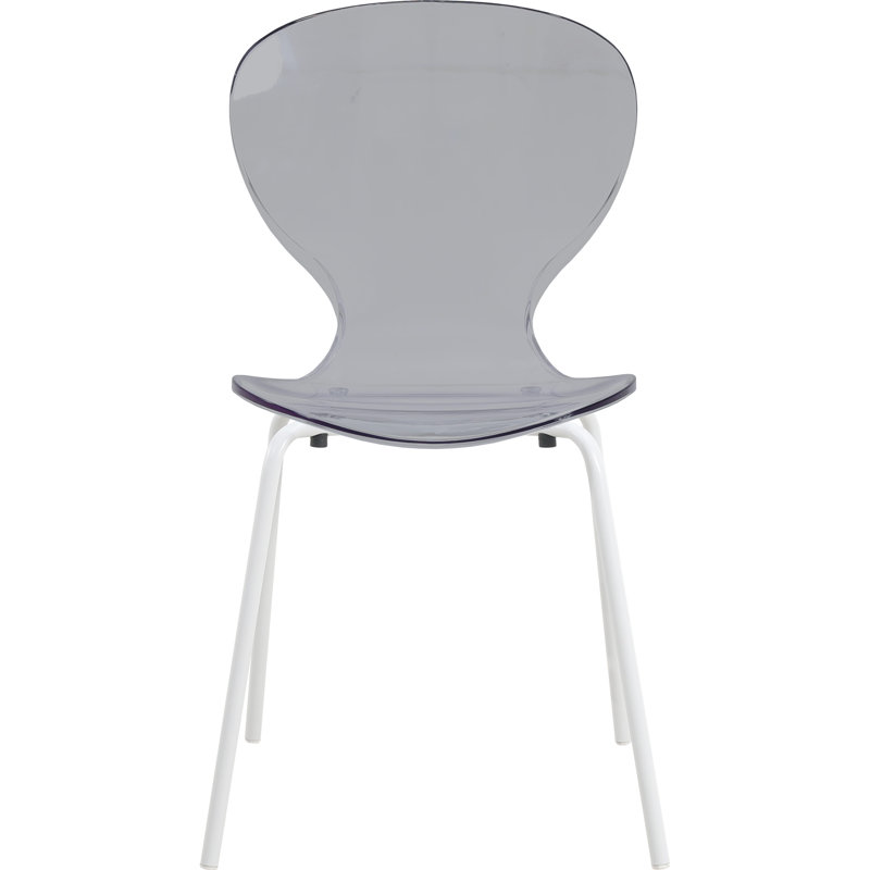 Chaise de salle à manger avec dossier incurvé Edenfield, Noir transparent