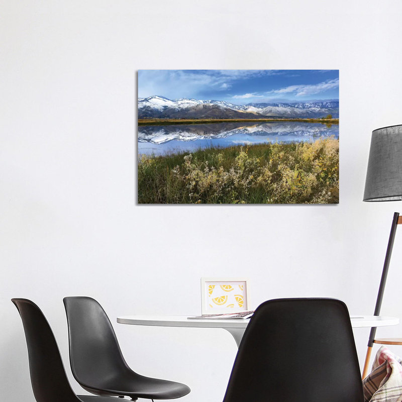 Carson Range Reflected in Washoe Lake, Nevada 1 Piece Wrapped Canvas Wall Art, 101.6 cm H x 66.04 cm W x 1.91 cm D