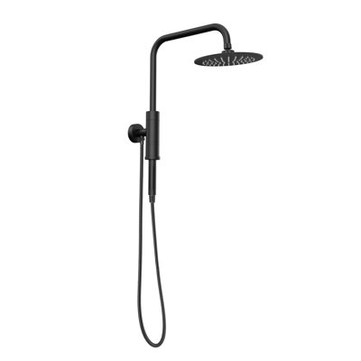 Aquarius 8-in Rain Showerhead Shower System with Pivoting Shower Arm and Magnetic Handshower Holder