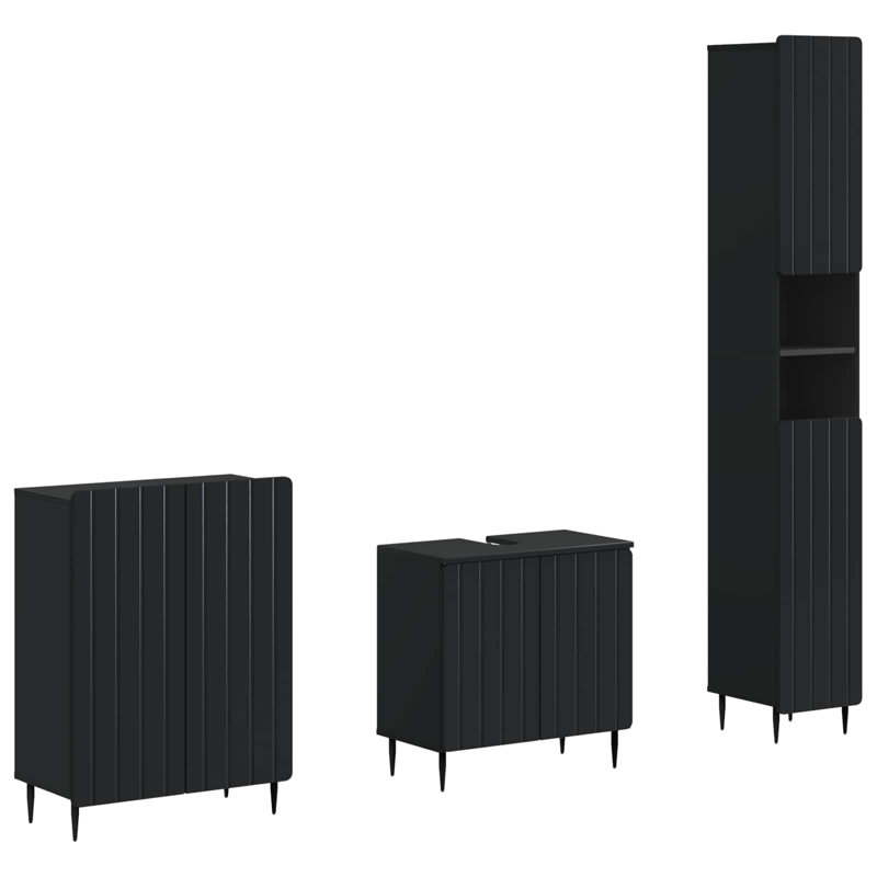 Bathroom Storage Furniture Set, Black