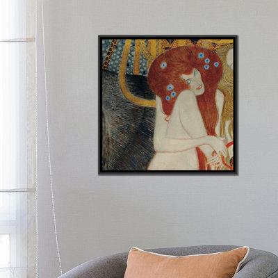 «Beethoven Frieze, Square Détail» par Gustav Klimt, impression sur toile tendue