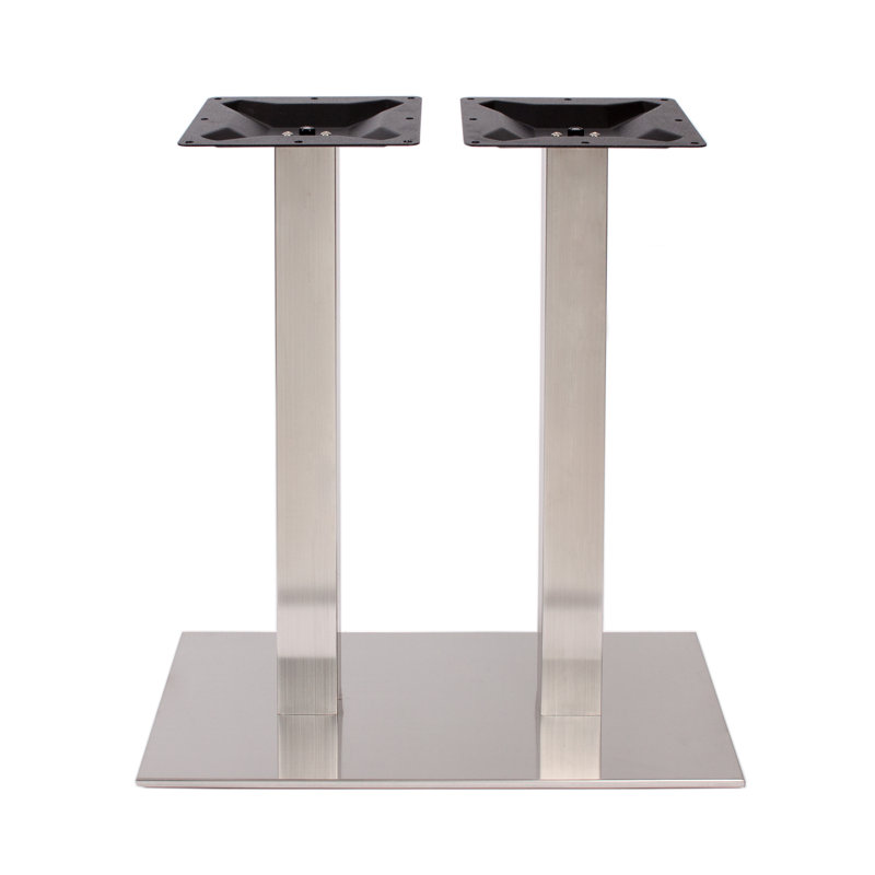 Elite Brushed Stainless 16x30" Rectangular Outdoor Bar Height Table Base Double Column