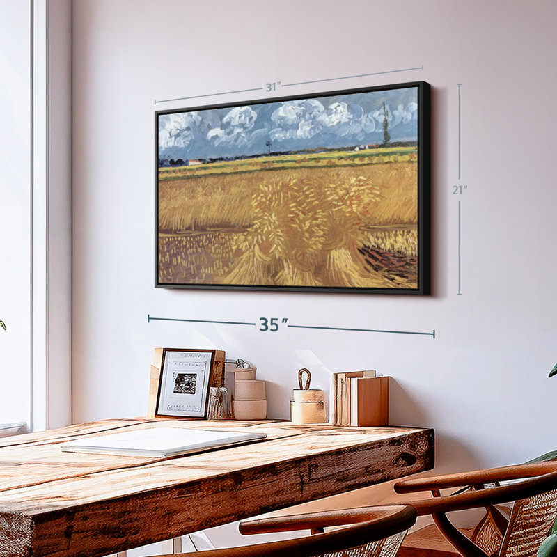 «Wheatfield with Sheaves Wall Art», H 21 po x l 31 po