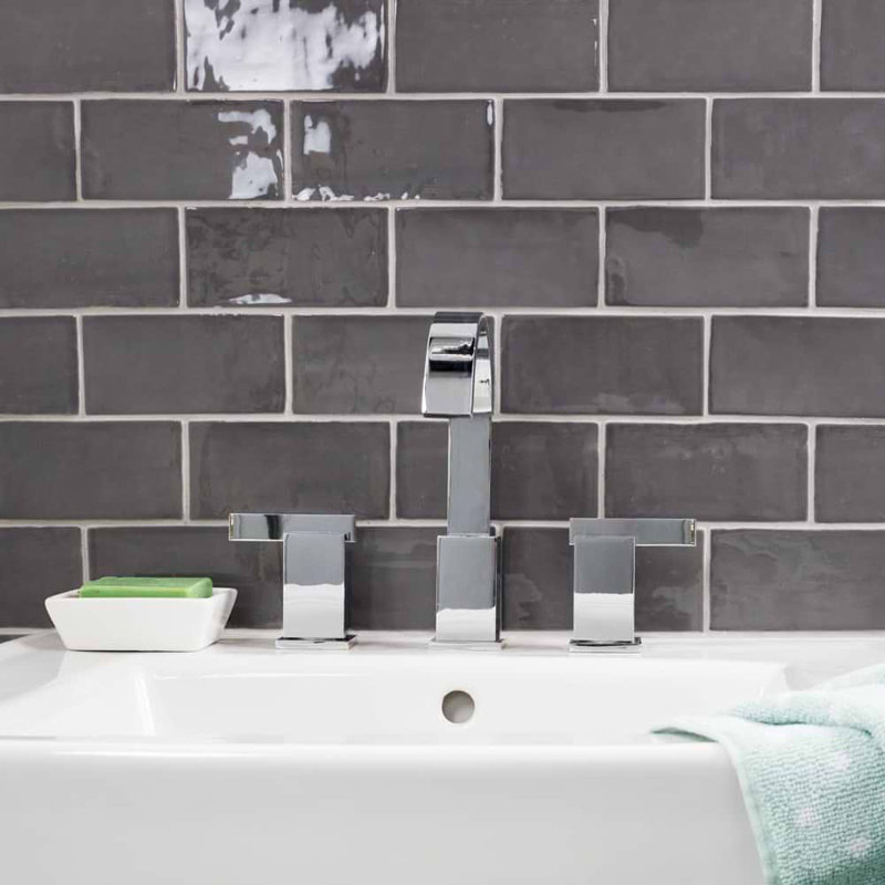 Lancaster 3x12 Polished Ceramic Subway Tile, Gray