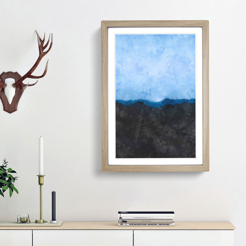 Mountains In Lappach Italy - Single Picture Frame Painting on MDF, 45cm H x 33cm W x 2cm D, Oak Framed