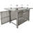 60000 43 Inch Grey Propane Gas Fire Pit Table, Open Weave Design, With Glass Wind Guard, Removable Lid, And 20lbs Storage For Garden Backyard Rectangular , In Grey, Blue Stone Decoration Tempered