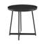 Table d'appoint ronde en bois de frêne noir Gracie Mills 22 po avec base en acier noir
