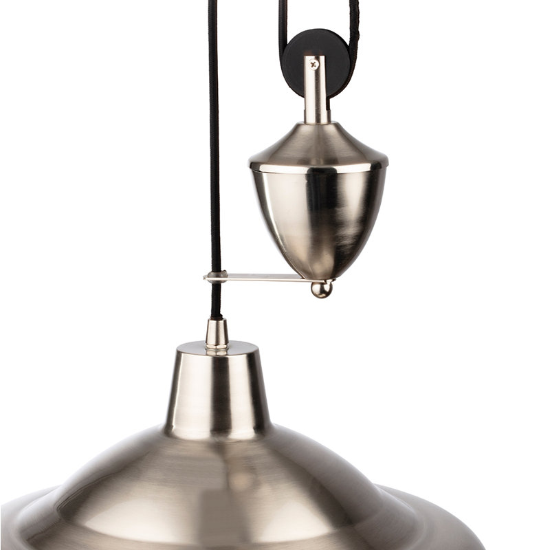 1 - Light Dome Pendant, Brushed Steel