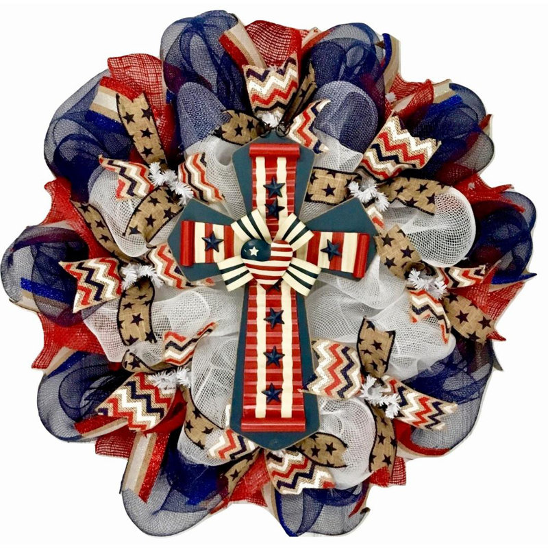 Patriotic Cross Wreath