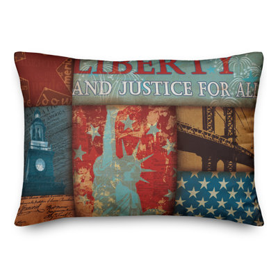 Housse de coussin rectangulaire et insert Liberty and Justice for All