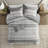 Madison Park Rhodes 100% Cotton Blend Striped 4-Piece Full/Queen Comforter Set with Throw Pillow-1622896903