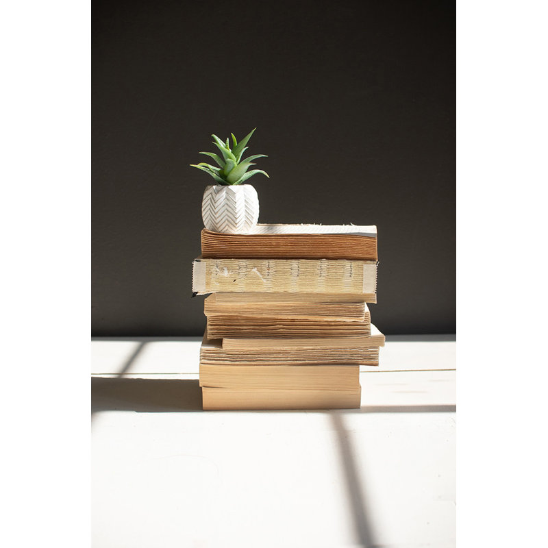  Ensembles de livres recyclés fabriqués à la main - 5 po de hauteur, décor rustique