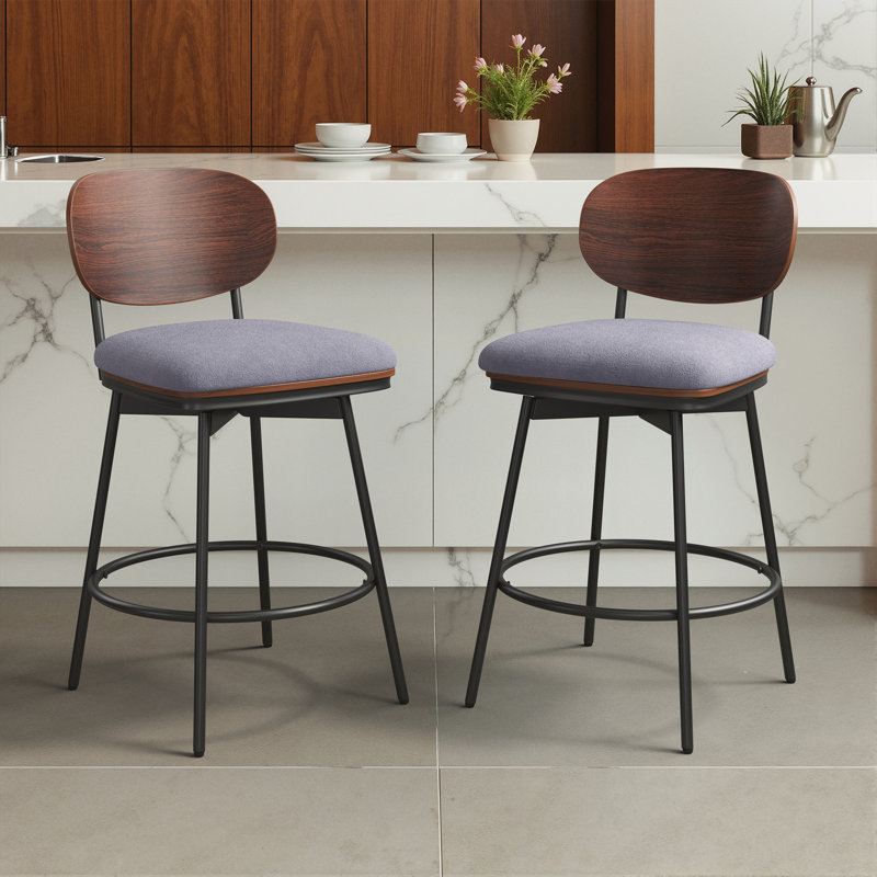 Modern Swivel Counter Stools, Gray
