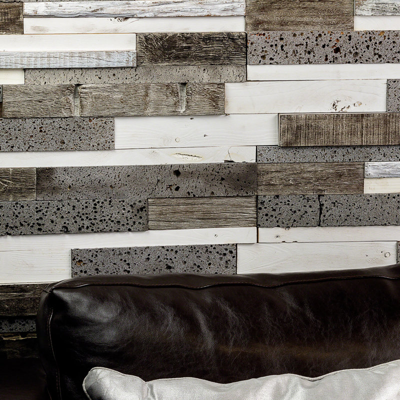 12" x 24" Wood Linear Mosaic Wall Tile