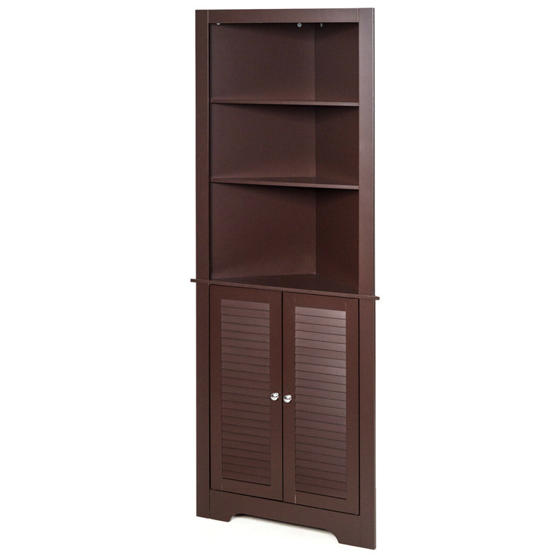 Armoire de salle de bain autoportante l 23,5 po x H 68 po x P 17,5 po Punxsutawney, Espresso