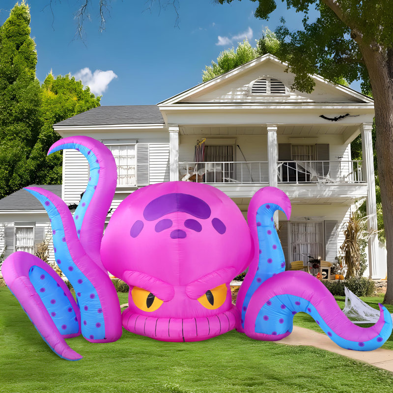 Décoration de pieuvre gonflable d'Halloween de 10 pieds de long