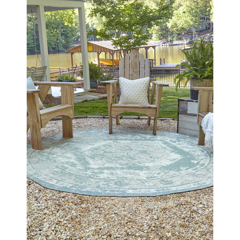Oriental Indoor / Outdoor Rug, Round 10'