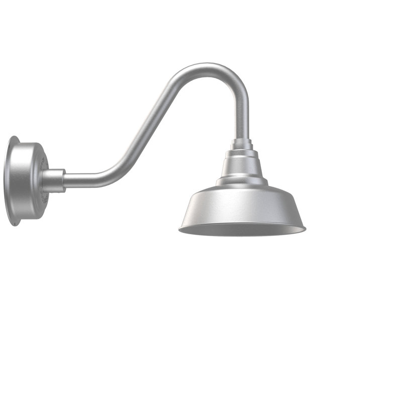 Luminaire de grange d'extérieur Vandervliet, Argent galvanisé, H 13,62 po x l 10 po x p 21,25 po