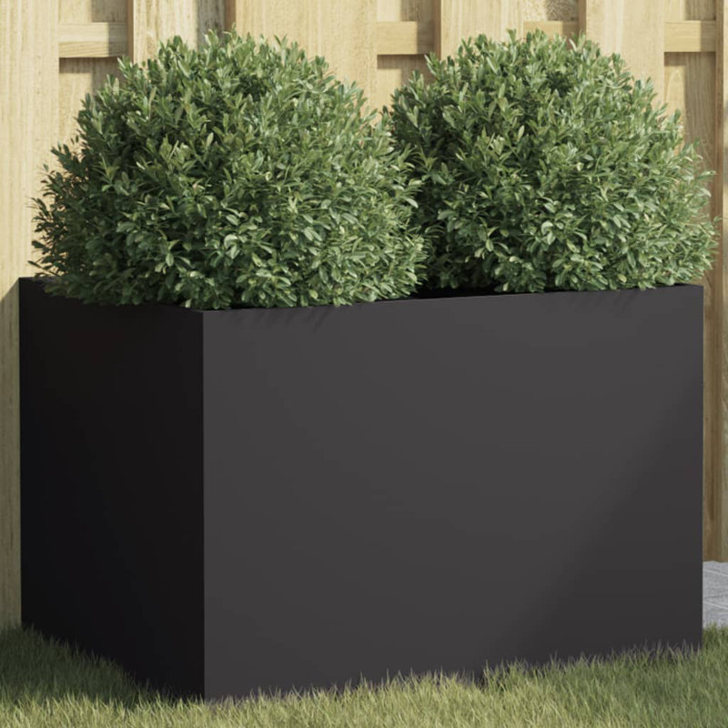 Planter Steel, 1, 46cm H x 62cm W x 47cm D, Black