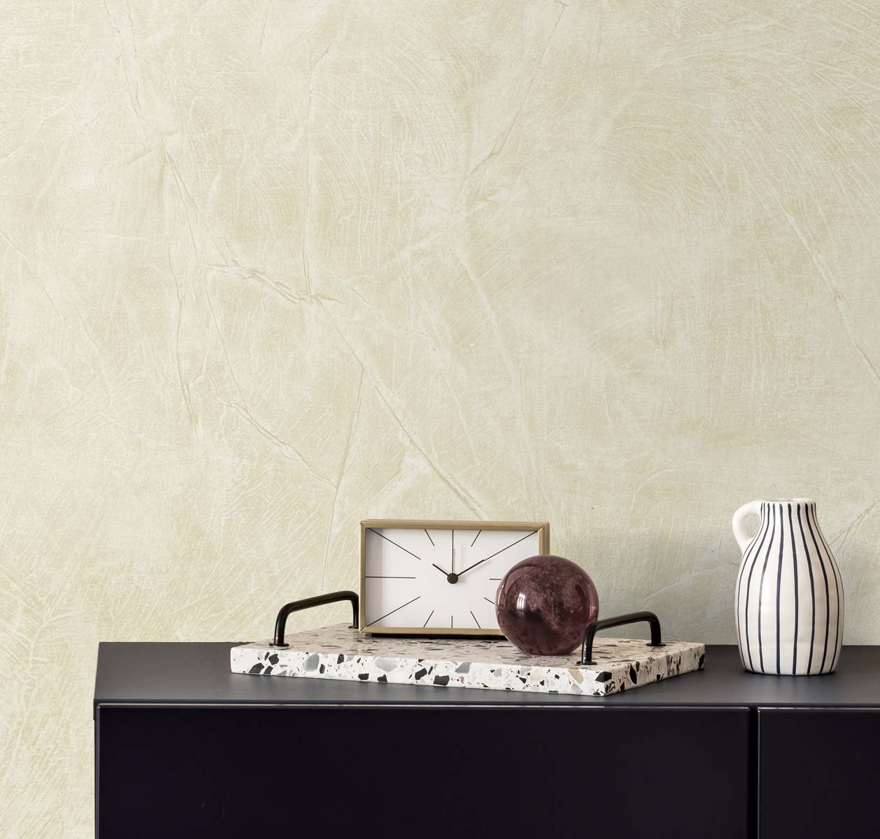Modern Abstract Wallpaper, Metallic Champagne