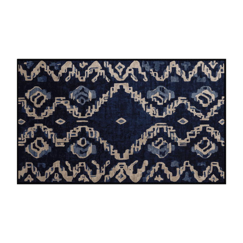 Machine Washable Gray Area Rug, Rectangle 3' x 5'