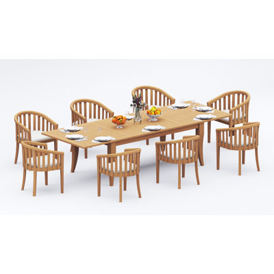 Lenong Outdoor - Piece Teak Dining Set