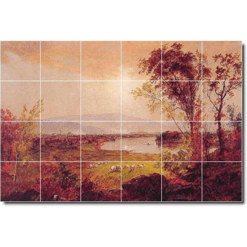 Carreau de céramique décorative 36 po x 24 po 6 po x 6 po, Paysage 02324