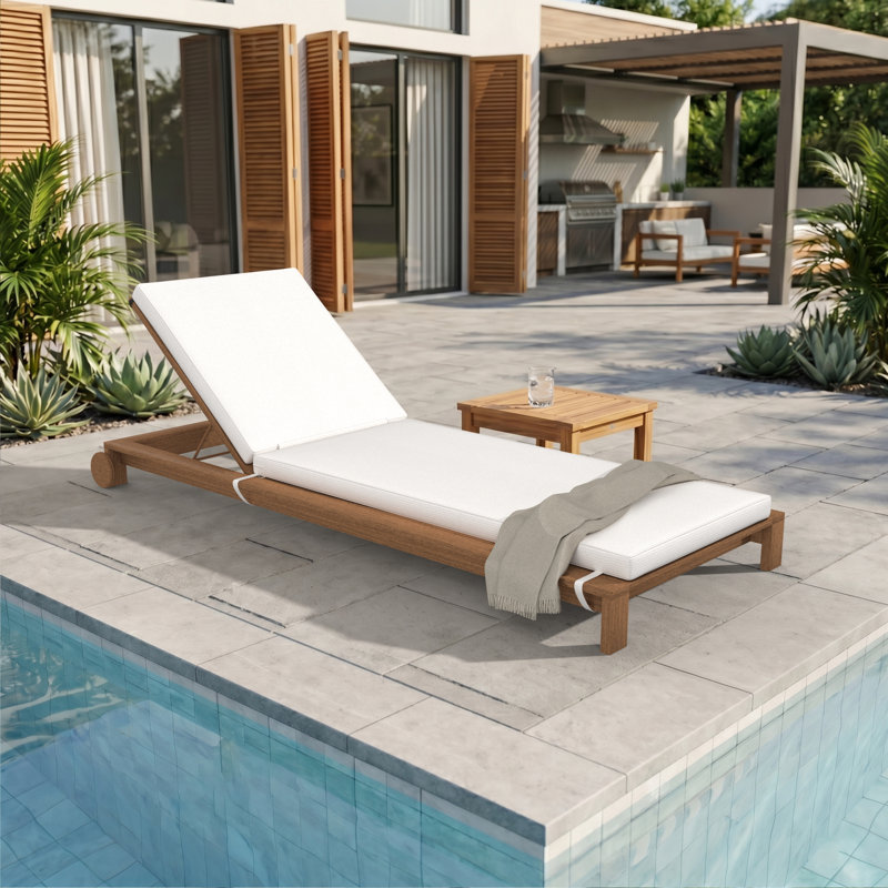 Sunbrella® Outdoor Chaise Cushion, 26" W x 80" D, Canvas Natural