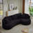 Sleeper, Modern  Curved L-Shape Luxury Basic Sectional Sofa Oversized Sofa: Minimalist Design, Comfy  Couch