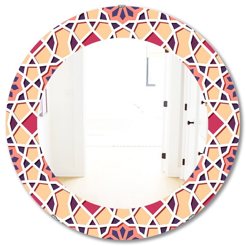 Miroir d'appoint géométrique sans cadre Mid-Century, H 31,5 po x l po