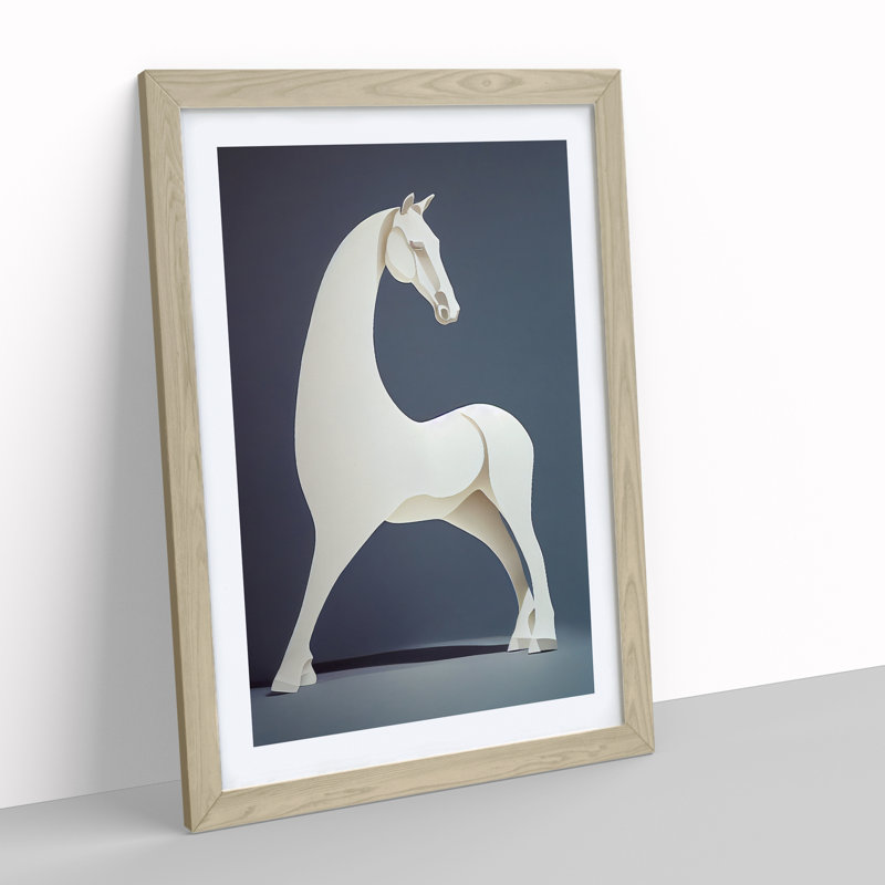 Horse - Framed Print, 46cm H x 34cm W x 2cm D, Oak