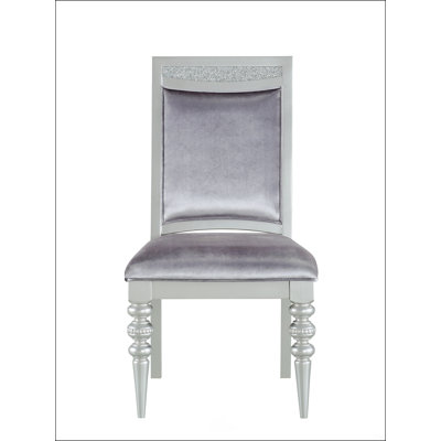 Maverick Fabric And Platinum Finish Side Chair