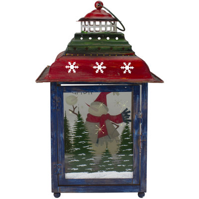 Lanterne de Noël verte, verte et bleue