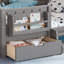 Double avec tablettes et tiroirs de rangement intégrés, conception d'escalier de sécurité et rails de sécurité de haute qualité, gris-89956220