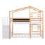 Lit superposé simple multifonctionnel avec rangement, structure en bois, style maisonnette