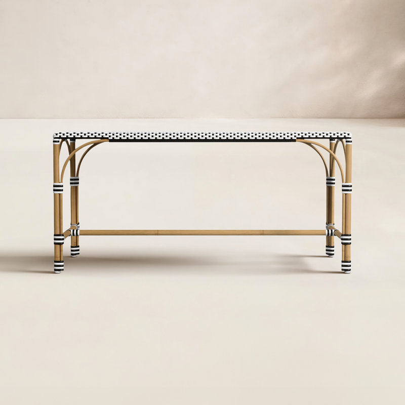 Banc de pique-nique en aluminium , Noir / blanc