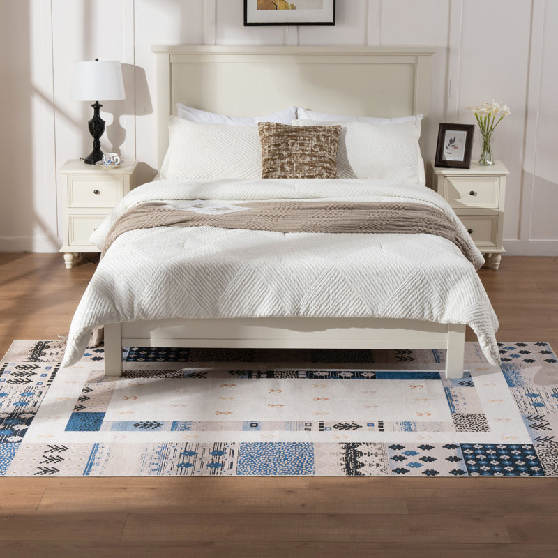 Machine Washable Vintage Area Rug - Soft Carpet With Non-slip Backing For Living Room, Bedroom, Office, Rectangle 5' x 8'