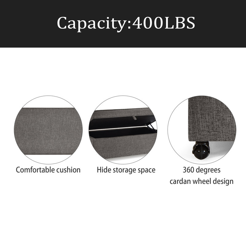 Modern Large Comfort Sofa Ottoman With Storage, Modular Sectional Storage Ottoman With Wheels For Living Room,Lounge Ottoman, Couch Storage Ottoman,Large Storage Ottoman Bench