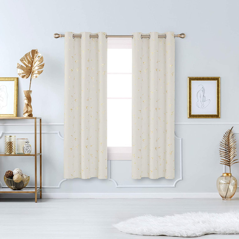 Makvala Room Darkening Curtain Pair, 42" W x 45" L, Beige