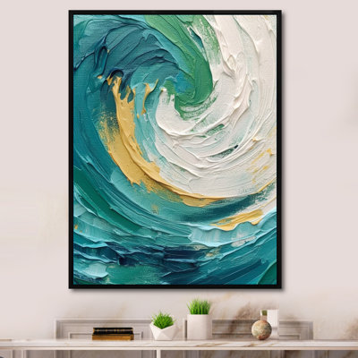 «Teal Cream», art mural sur toile