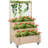 Outsunny 3-Tier Vertical Planter Box with Trellis & Back Storage - Natural